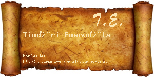 Timári Emanuéla névjegykártya